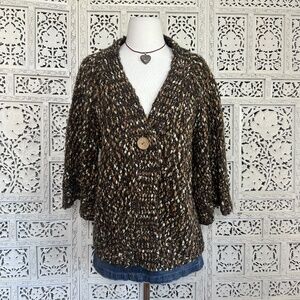 Lillian Nicole Boho Neutral Earthy Marled Wool‎ Blend Fly Away Cardigan Sz 1X